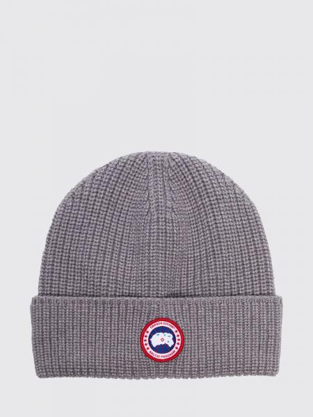 CANADA GOOSE メリノウール ロゴパッチ付きカフビーニー