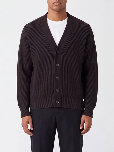 Cardigan Paolo Pecora in lana merino con scollo a V e bottoni