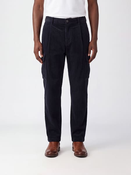 Pantaloni cargo Herno in velluto a coste con tasche America e laterali