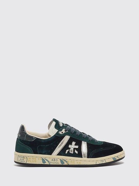 Bonnie Premiata Trainers in Velvet and Suede Leather with Applied Logo