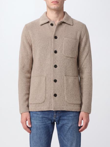 Cardigan Lardini en pur cachemire style polo avec poche plaquée