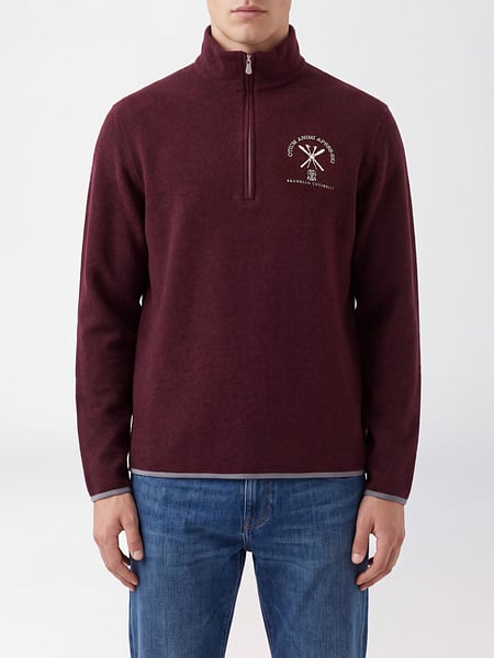 Brunello Cucinelli Half-Zip Cashmere and Cotton High-Neck Jumper