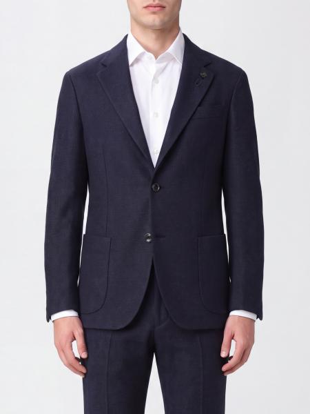 Blazer droit Lardini en laine et cachemire avec revers en pointe
