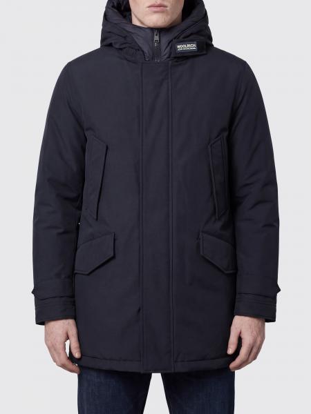 Short Hooded Utility Parka Woolrich in Cotton-Nylon with Concealed Closure