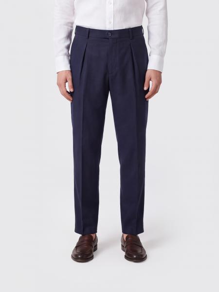 Pleated Wool and Cashmere Blend Chino Trousers Briglia 1949