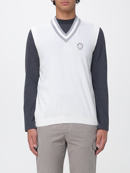 Brunello Cucinelli V-Neck Logo-Embellished Cotton Sleeveless Jumper