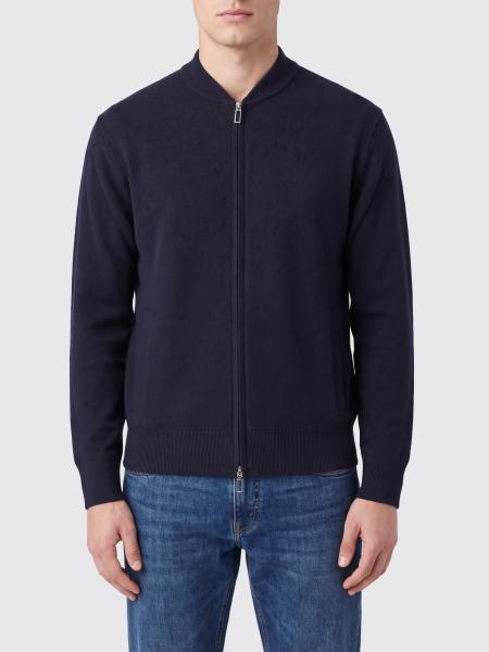 Paolo Pecora Wool and Cotton Zip-Up Cardigan with Bomber Collar