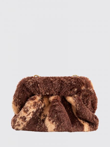 Bios Bicolour Faux Fur Clutch Themoirè with Removable Shoulder Strap
