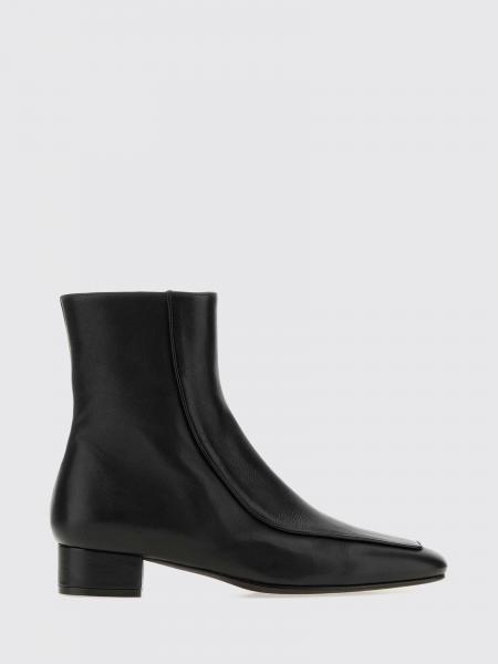 Herbert Levine Calfskin Ankle Boots with Square Toe and Zip Closure