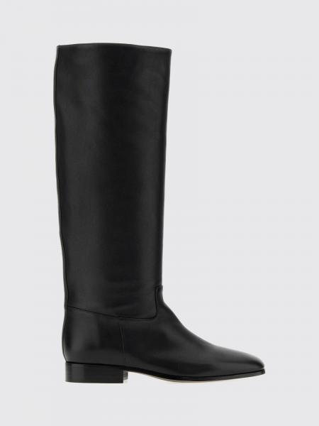 HERBERT LEVINE Square-Toe Calfskin Leather Knee-High Boots