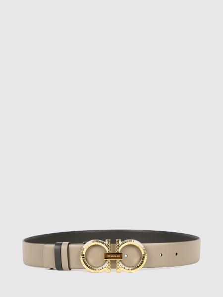 FERRAGAMO Gancini 光滑小牛皮双面徽标搭扣腰带