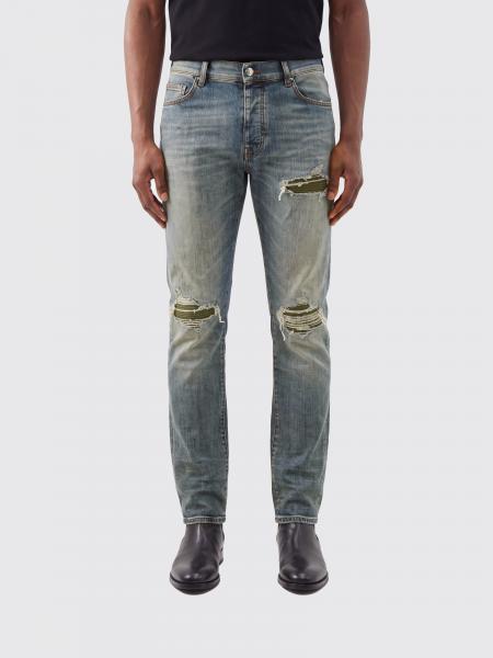 Mid-Rise Straight Fit Distressed Stretch-Denim Jeans Amiri