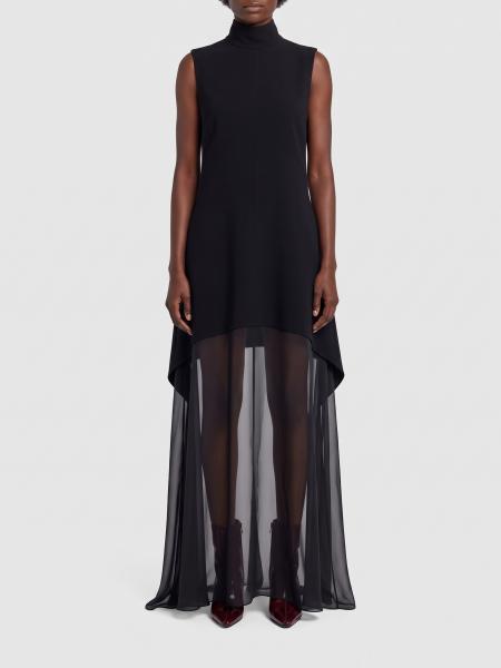 Sportmax Sleeveless High-Neck Long Evening Gown in Silk and Viscose