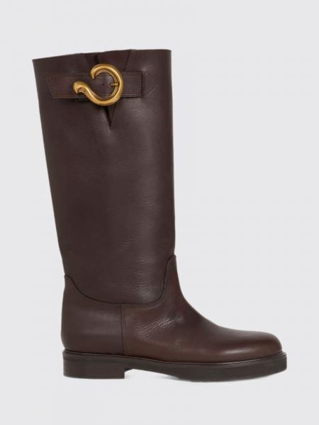 ETRO Calfskin Leather Knee-High Boots with Buckle Detail