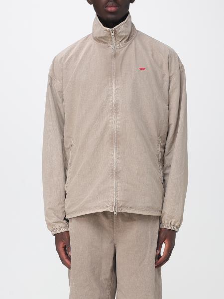 Nylon Windbreaker Jacket Diesel with High Neck and Oval D Logo