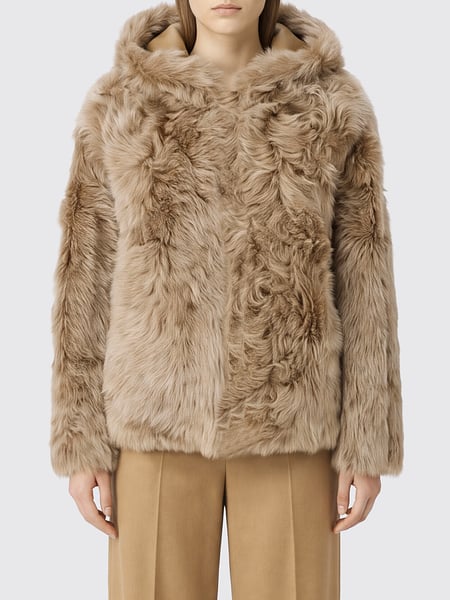 Yves Salomon Cropped Lambskin Jacket with Hood
