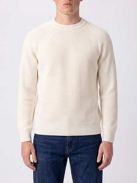 Crewneck Jumper Sebago in Pure Wool with Ribbed Trims