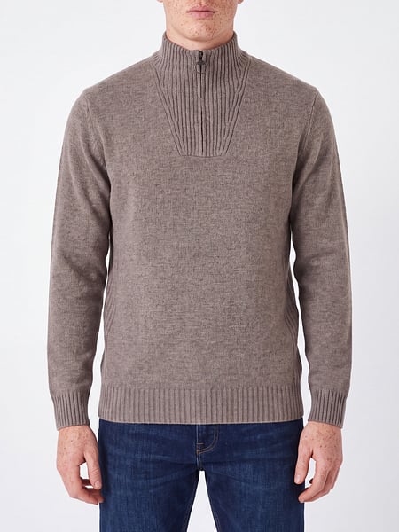 Barbour Pure Wool Half-Zip Mock Neck Jumper