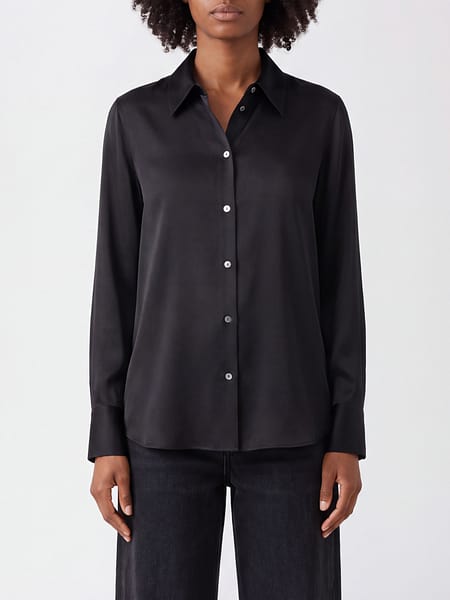 Vince Slim Fit Check Silk-Blend Shirt with Classic Collar
