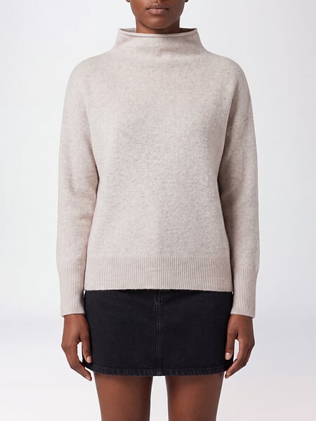 Vince Funnel Neck Jumper in Pure Cashmere with Dropped Shoulders