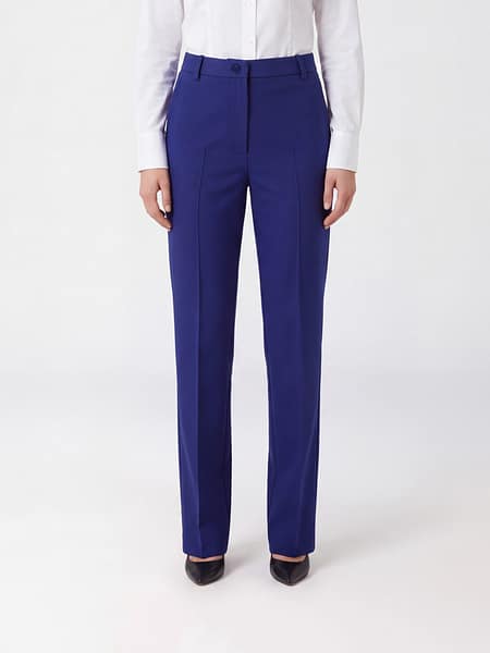Semicouture Patterned Crêpe Slim Fit Trousers