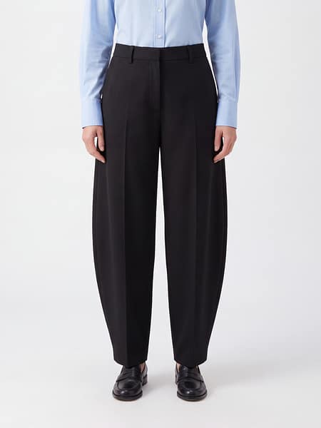 Herskind Baggy Wide-Leg Tailored Trousers in Canvas Crêpe
