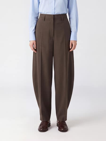 Herskind Baggy Wide-Leg Tailored Trousers in Canvas Crêpe