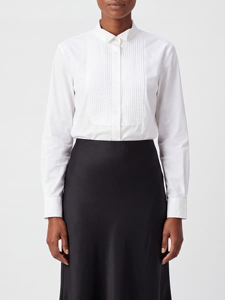 Herskind Cotton Poplin Shirt with Embroidered Plastron and Wing Collar