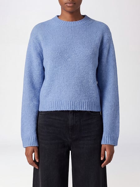 Alysi Mohair Crewneck Jumper with Long Sleeves and Dropped Shoulders