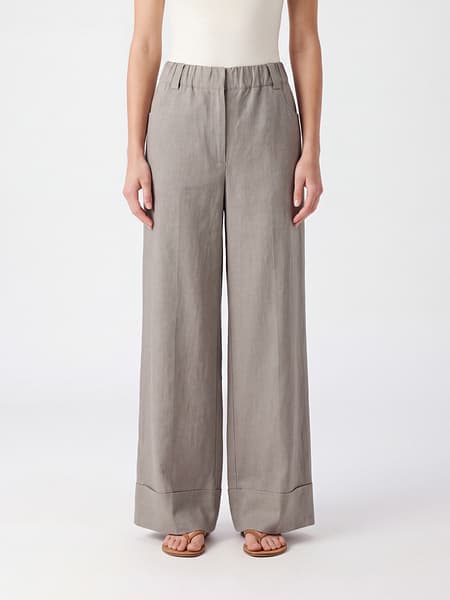 Alysi Wool-Blend Wide-Leg Palazzo Trousers with Elasticated Waist
