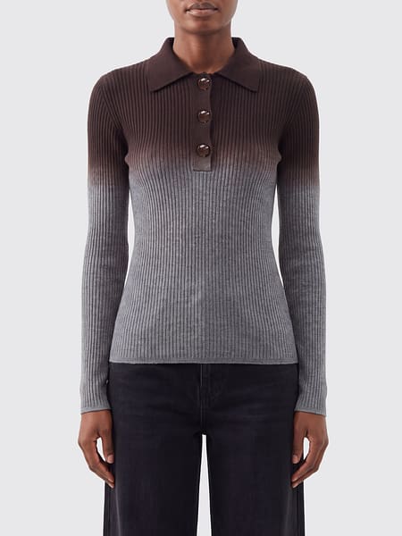 Alysi Slim Fit Wool Knit Polo with Two-Tone Abstract Motif