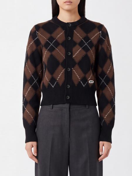Ami Paris Argyle Pure Virgin Wool Crew Neck Cardigan