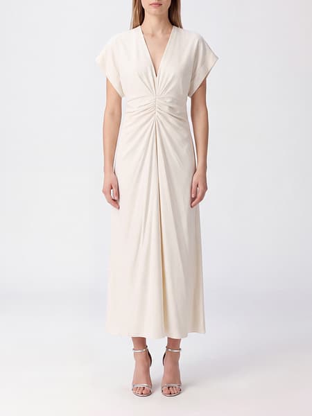 Draped V-Neck Midi Tunic Alberta Ferretti in Viscose