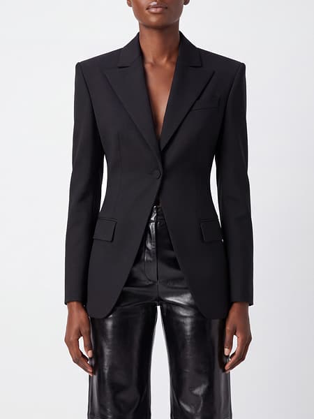 Einreihiger Cropped-Blazer Giuseppe Di Morabito aus Schurwolle mit steigendem Revers