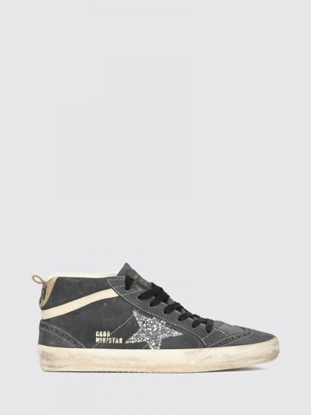 Baskets Mid-Star Golden Goose en cuir et coton avec détails pailletés