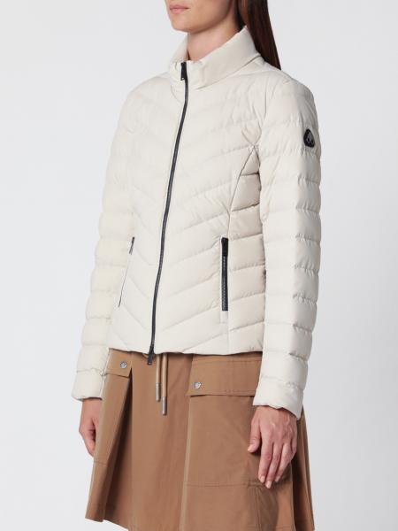 Moose Knuckles Elora Short Quilted Nylon Puffer Jacket with High Neck