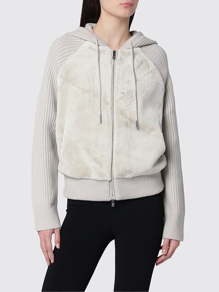 Moose Knuckles Zip-Up Hoodie in a Wool Blend with Polyester Panels
