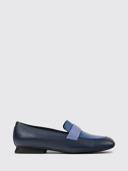 Camper Twins Bicolor Smooth Leather Penny Loafers with Strap