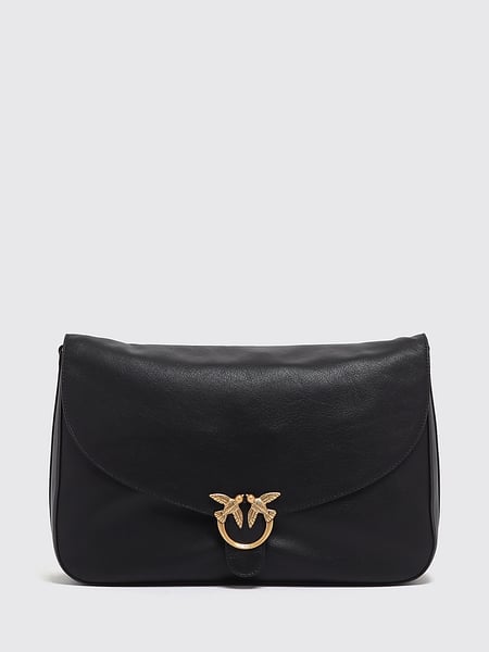 Pinko Smooth Leather Crossbody Bag with Love Birds Metal Logo