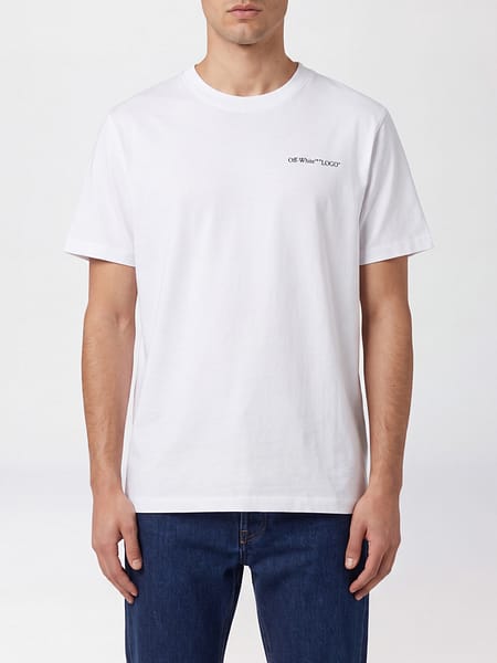 Off-White Pure Cotton T-Shirt with Contrasting Logo