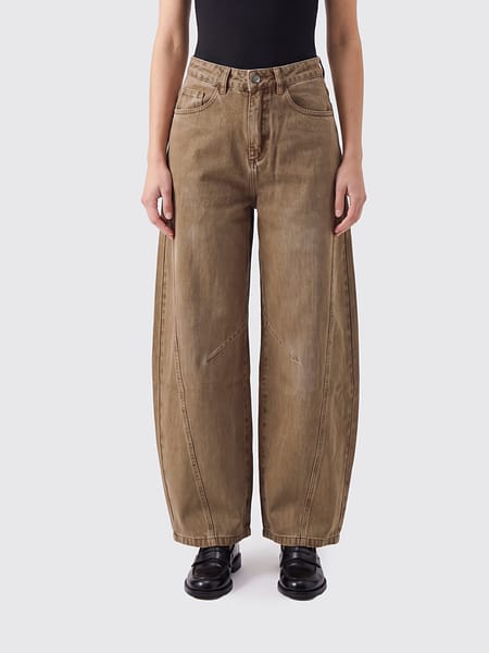 Eleh High-Waisted Baggy Jeans in Wide-Leg Cotton Denim