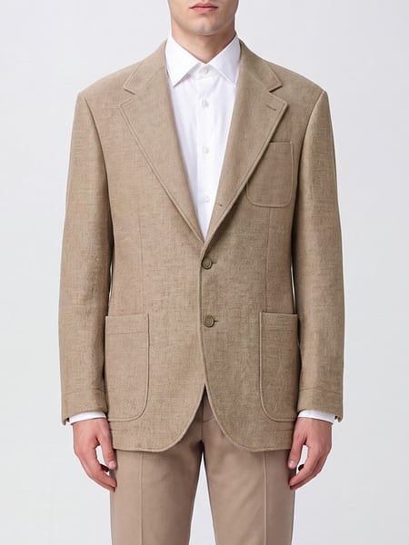 Single-Breasted Wool and Mohair Blazer Brunello Cucinelli with Patch Pockets
