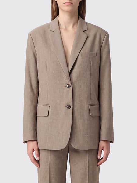 Eleh Single-Breasted Blazer in Polyester Blend with Lapels and Flap Pockets