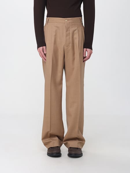 Laneus Pleated Wide-Leg Wool Tailored Trousers