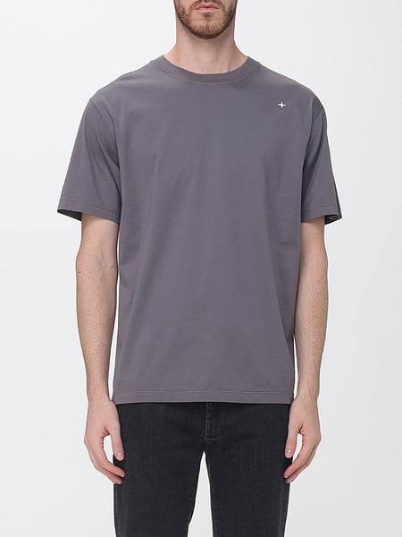Relaxed-Fit T-Shirt Stone Island aus Baumwolle mit Rundhalsausschnitt und Logo