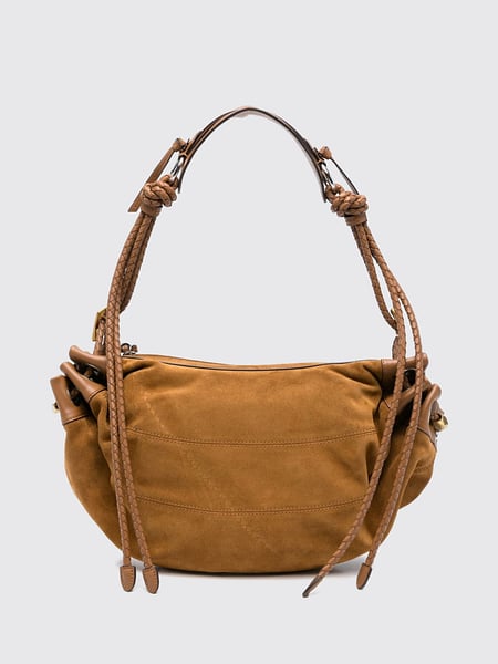 Isabel Marant Maia Suede Leather Shoulder Bag with Braided Handle
