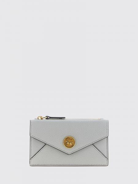 CHLOÉ 蓝色山羊皮信封卡夹配金属徽标