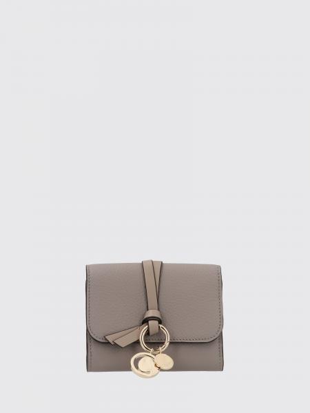 CHLOÉ 黑色小牛皮三折钱包配徽标挂饰