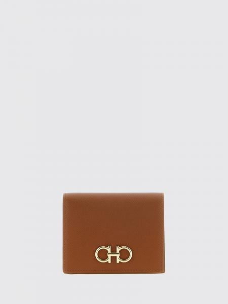 FERRAGAMO Gancini 粒面小牛皮金属徽标对折钱包