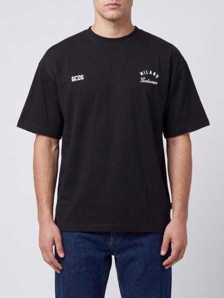 GCDS Cotton T-shirt with Back Logo and Dropped Shoulders